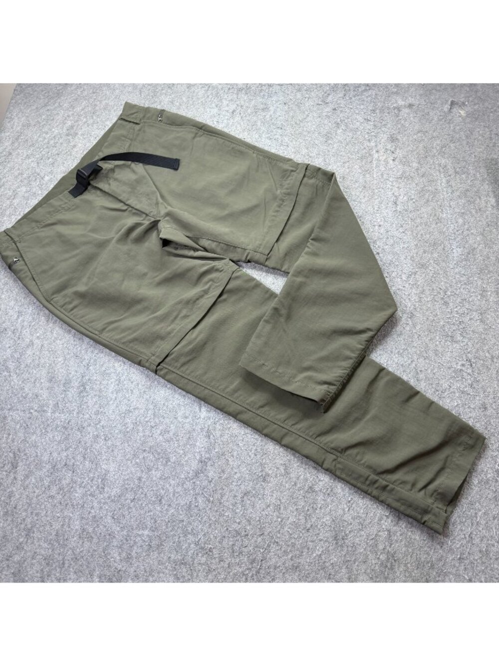 The North Face Cargo Pants Men 40 x 32 Green Ankle Zip Nylon Convertible Belted